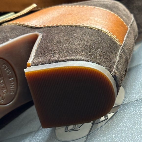 Kork-Ease Brown Tan Mules with Chunky Heel - Picture 11 of 12